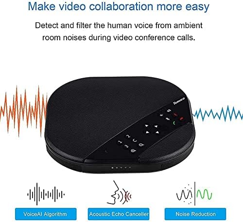 Система за видео-конферентна връзка Tenveo с конферентна фотоапарат с 10-кратно оптично увеличение, микрофон Bluetooth,
