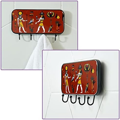 VIOQXI Закачалка за палто Монтиране на стена, Египетски Религиозен Модел на Самозалепващи Стенни Куки за Декоративни
