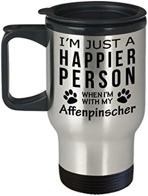 Кафеена Чаша За Любителите на кучета В Пътуване - Щастлив Човек С аффенпинчером -Подаръци За спасението на Собствениците