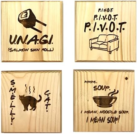 Поставка за приятелите: Вонящ Котка, Unagi, Pivot, Комплект дървени каботажните за супа Ммм Подарък За Фен тв-шоу