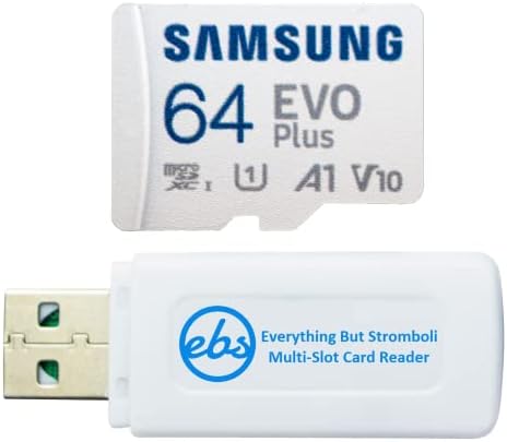 Карта памет Samsung Micro EVO Plus 64GB SDXC с адаптер Работи с Samsung Tab S8 Ultra, Tab S8, Tab A8 10.5 (2021), Tab