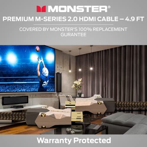 Сертифициран HDMI кабел премиум-клас Monster серия M 2.0 с резолюция от 4K Ultra HD и честота на обновяване от 60 Hz,