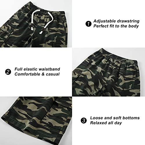 VtuAOL Дамски Ежедневни Панталони-карго с Много джобове, Камуфляжные шорти на експозиции US XL