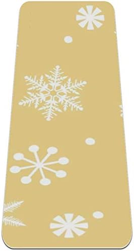 Дебела подложка за йога Siebzeh Snowflake Премиум-клас, в екологично Чист Гумена подложка за здраве и фитнес, нескользящий