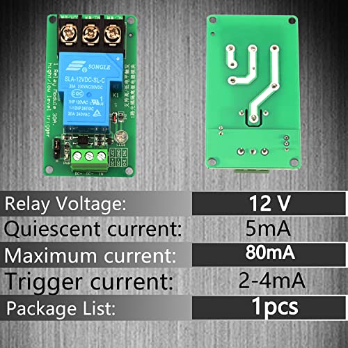 YYG-2 30A 12 В 1-Канален модул SLA-12VDC-S1-C, реле висока мощност, Превключвател Високо/ниско ниво 12 В 30A, едностранен