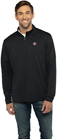 Vantage Apparel Мъжки Стандартен Пуловер Collegiate Premium Леко Еластичен Команден цвят на 1/4 цип