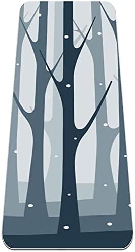 Siebzeh Snowfall Winter Forest Nature-Дебела подложка за йога Премиум-клас, в екологично Чист Гумена подложка за здраве