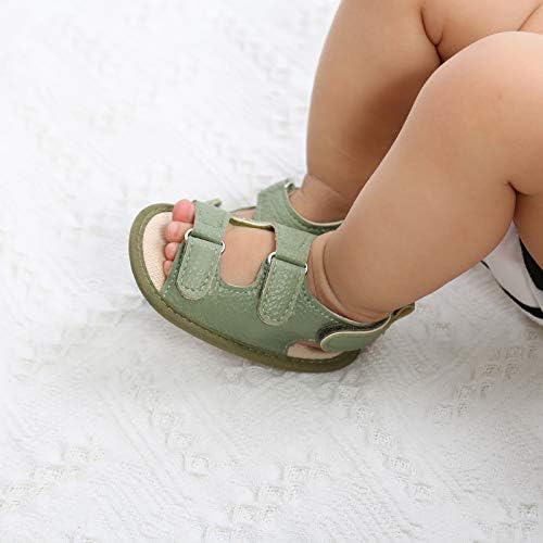 Нескользящие Сандали с ходила, Детски Гумени обувки за момчета, Меки детски обувки на равна подметка За момичета, Домашни обувки за малки момичета (зелен, 0-6 месеца)