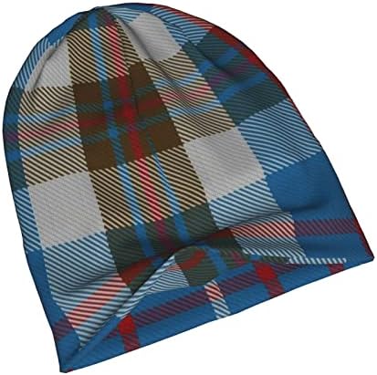 MIZIBAO Унисекс Шапчица-Бини Шотландски Клан Уолъс Класическа Клетчатая Топло Вязаная Шапка с Припокриване, шапки, Подарък за Възрастни