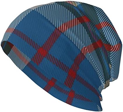 MIZIBAO Унисекс Шапчица-Бини Шотландски Клан Уолъс Класическа Клетчатая Топло Вязаная Шапка с Припокриване, шапки, Подарък