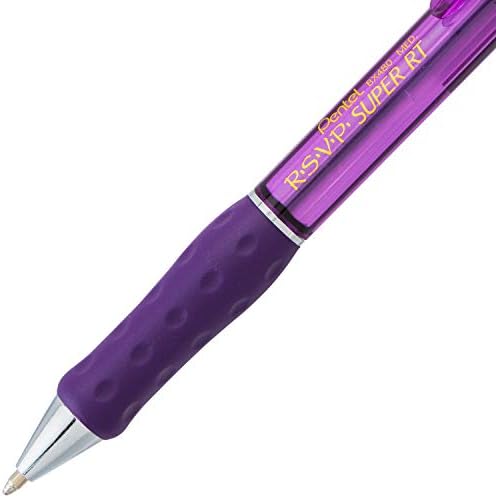 Химикалка писалка Pentel RSVP Super RT, Средната линия (1,0 мм), Лилаво мастило, 2-Pk - BX480BP2V