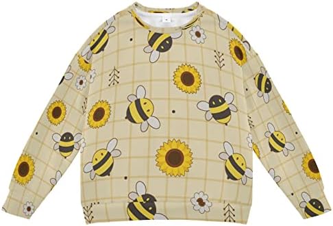 Hoody с цветен Модел на Пчелите Семки За Момчета и Момичета, Пуловер с кръгло деколте за Деца, Пуловер с Дълъг Ръкав,
