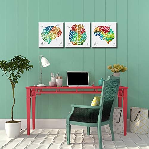 Плакати LoveHouse с изображение на мозъка, 3, панел, акварелни научни стенни артистични щампи върху платно, Растянутая