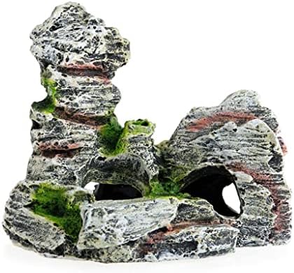 Дебел Аквариум С изглед към Планина, Скала, Прикрива Пещера, Дърво, Украшение За Аквариум, за Украса