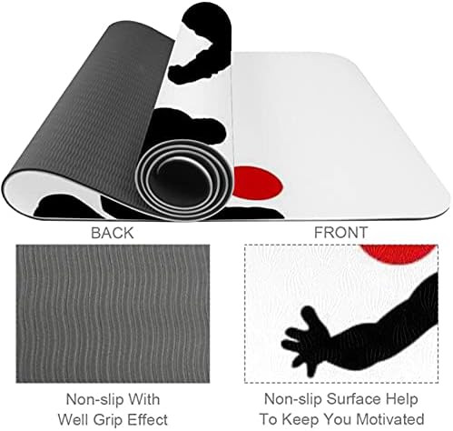 SDLKFRELI, Много дебело килимче за йога 6 мм, с принтом икони Кикбола, Екологично Чисти Постелки за упражнения от ТПЭ,