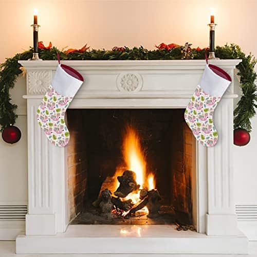 Прекрасно Цвете Розов Коледни Чорапи с Фламинго, Коледни Чорапи, Чанта За Дома, Семеен Коледен Декор