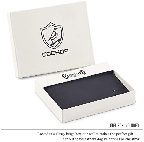 Мъжки портфейл Cochoa От Естествена Кожа с RFID Заключване, Стилен, Със защита От Кражба, с прозорец 2 ID