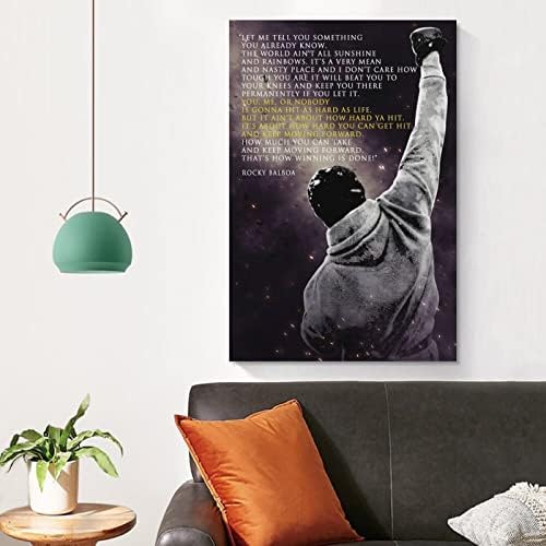 Роки Балбоа Мотивационни Цитат Плакат на Филма Окачен Плакат на Платното за Стенен монтаж Арт Декор Домашна Рамка Закачалка