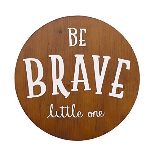 NoJo Be Brave Little One Кафяво-Бял Декор На Стените На Кръгла Дърво В Детска Градина, В Кафяв, Бял