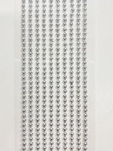500 x Самозалепващи Перли, Скъпоценни Камъни 3 мм Мини С фиксирана Облегалка Кръгли Перлени Мъниста Ленти Украса (Бял)