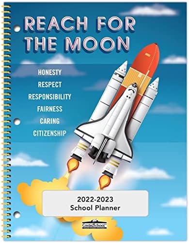 Планер за начално училище Kool на 2022-2023 години - 8,5 x 11 - Корица на Дотянись до Луната - Здрава капачка от полипластика