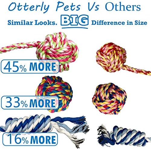 Otterly Pets Щенячьи играчки за домашни животни на въже за малки и Средни Кучета (комплект от 4)