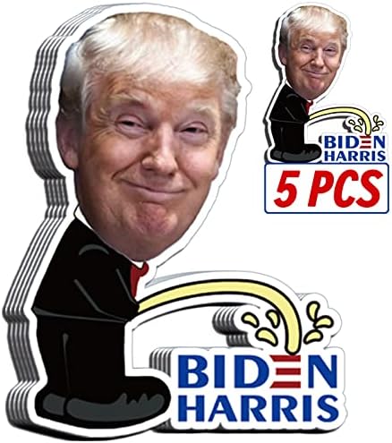 Етикети и стикери Тръмп (10 опаковки), Стикер върху бронята на Тръмп Pissing on Biden Harris, Забавни Винил Тръмп 2024