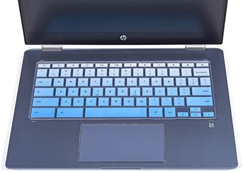 Калъф-хастар за клавиатура HP 14-инчов Chromebook x360 14a-ca0030wm na0226nr na0020nr, калъф-хастар за HP Chromebook x360 14-DA 14B-CA 14B-cb 14a-na 14-db/ca/ak за HP Chromebook 14 G2 G3 G4 G5, цвят на кожата Омбре Син