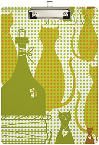 Cartoony Котка Пластмасови Клипборды с Метален Клипс Писмо Размер Клипборда Нископрофилни Клипборды за Офис Клас Жените